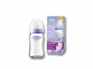 LANSINOH Sklenená dojčenská fľaša s NaturalWave cumľom (pomalý prietok SF) 1x160 ml
