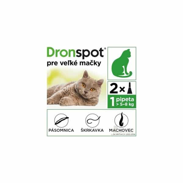DRONSPOT Spot-on pre veľké mačky (5 - 8 kg) 1,12 ml 2 pipety