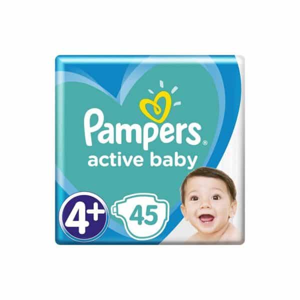 PAMPERS Active Baby jednorazové plienky veľ. 4+, 45 ks, 10-15 kg