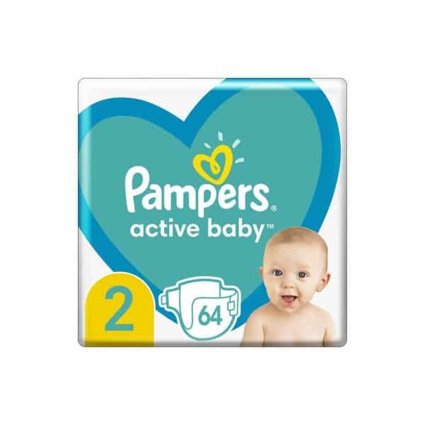 PAMPERS Active Baby jednorazové plienky veľ. 2, 64 ks, 4-8 kg