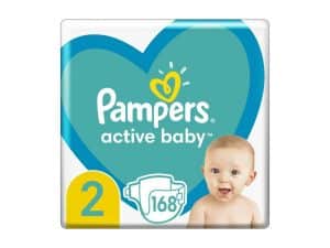 PAMPERS Active Baby jednorazové plienky veľ. 2, 168 ks, 4-8 kg