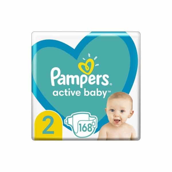 PAMPERS Active Baby jednorazové plienky veľ. 2, 168 ks, 4-8 kg
