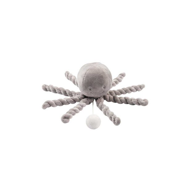 NATTOU Prvá hrajúca hračka pre bábätka chobotnička PIU PIU Lapidou grey 0m+