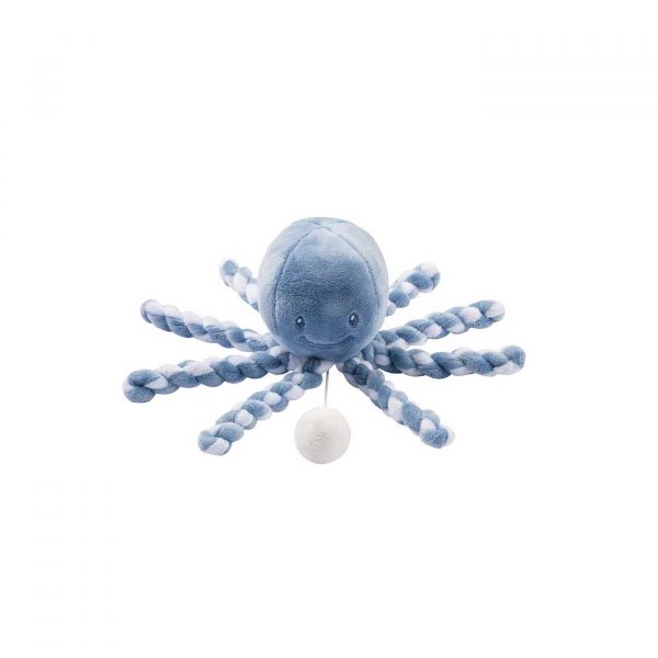 NATTOU Prvá hrajúca hračka pre bábätka chobotnička PIU PIU Lapidou blue infinity/light blue 0m+