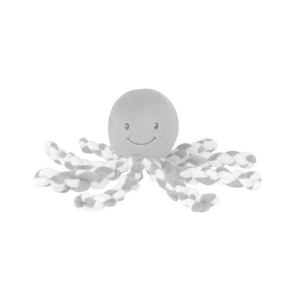 NATTOU Prvá hračka pre bábätka chobotnička PIU PIU Lapidou grey-white 0m+